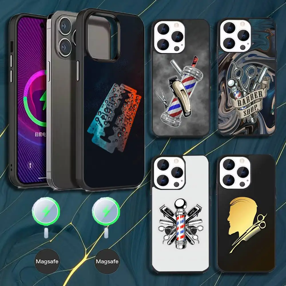 

Barber Shop Hair Stylist Salon Phone Case For iPhone 17,16,15,14,13,12，Pro,Max,Plus,Mini,Magsafe,Magnetic Wireless Charging Case