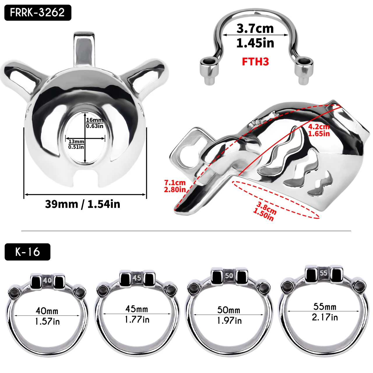 FRRK PA Gabbia di castità permanente con chiusura anti-caduta Anelli per il pene Maschile Anti-Cheat Blocco uretrale erotico Giocattoli adulti del sesso
