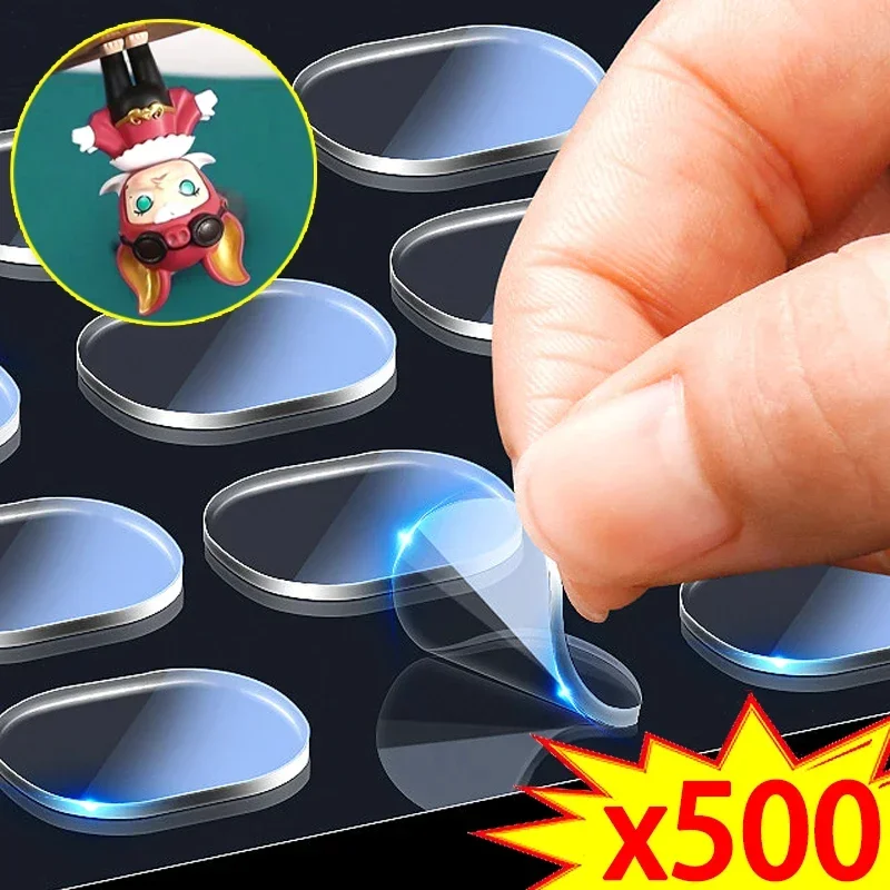 500-100 قطعة منصات الغراء على الوجهين شفافة سلس التصحيح لاصق ملصق DIY بها بنفسك صندوق أعمى المشهد دمية القدم الغراء الثابت