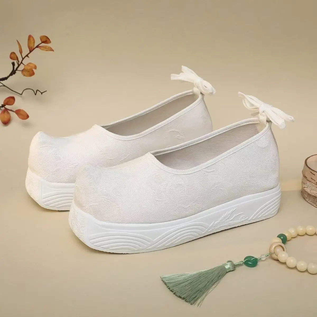 

Мужские туфли в китайском стиле с толстой подошвой 4 см, однотонные, в стиле Ханьфу, унисекс, с закрытым носком, на ремешке вокруг щиколотки, для сценических выступлений