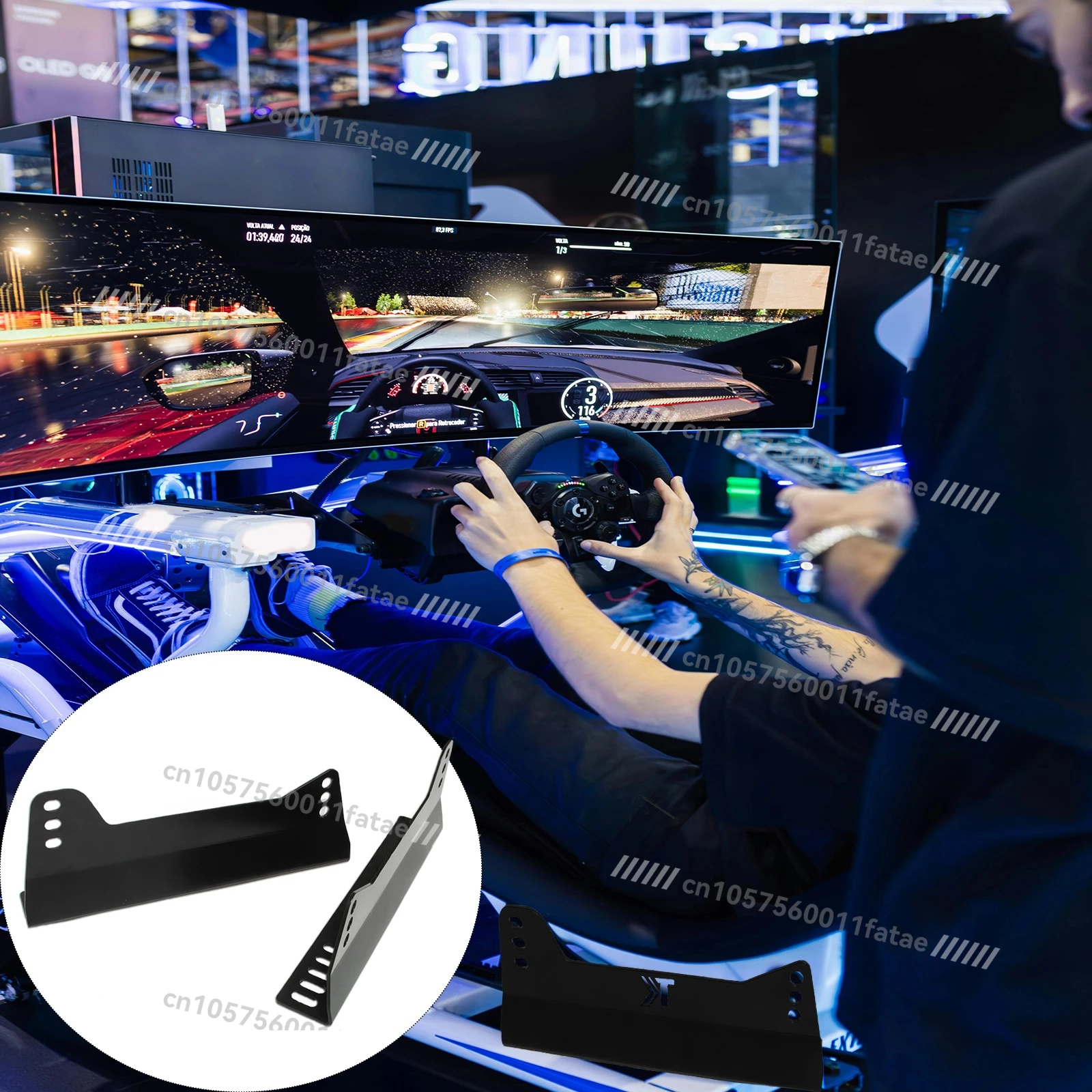 مقعد السباق على شكل حرف L أداة سباق مرتفعة وسميكة باللون الأسود #4