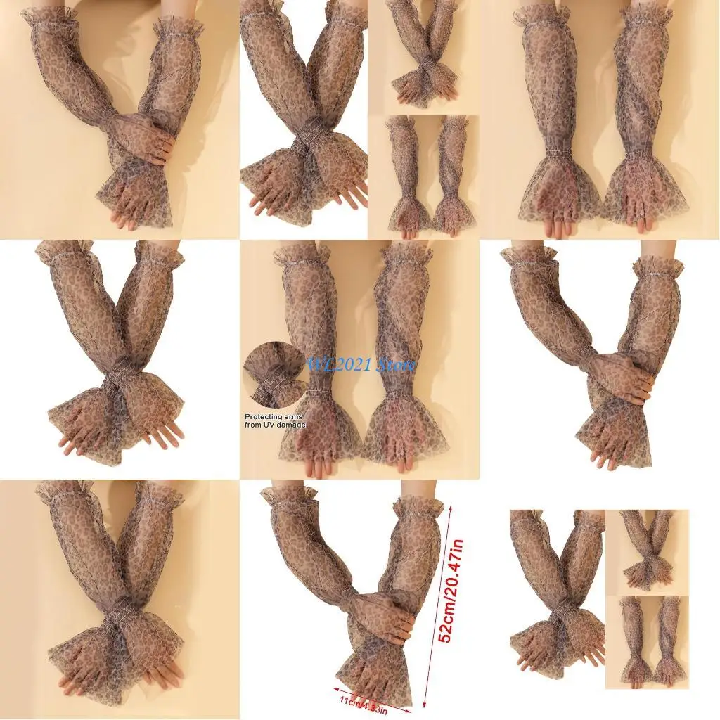 

G5GC Driving Arm Sleeves Bride Elaborate Thin Long Arm Sleeves Leopard Pattern