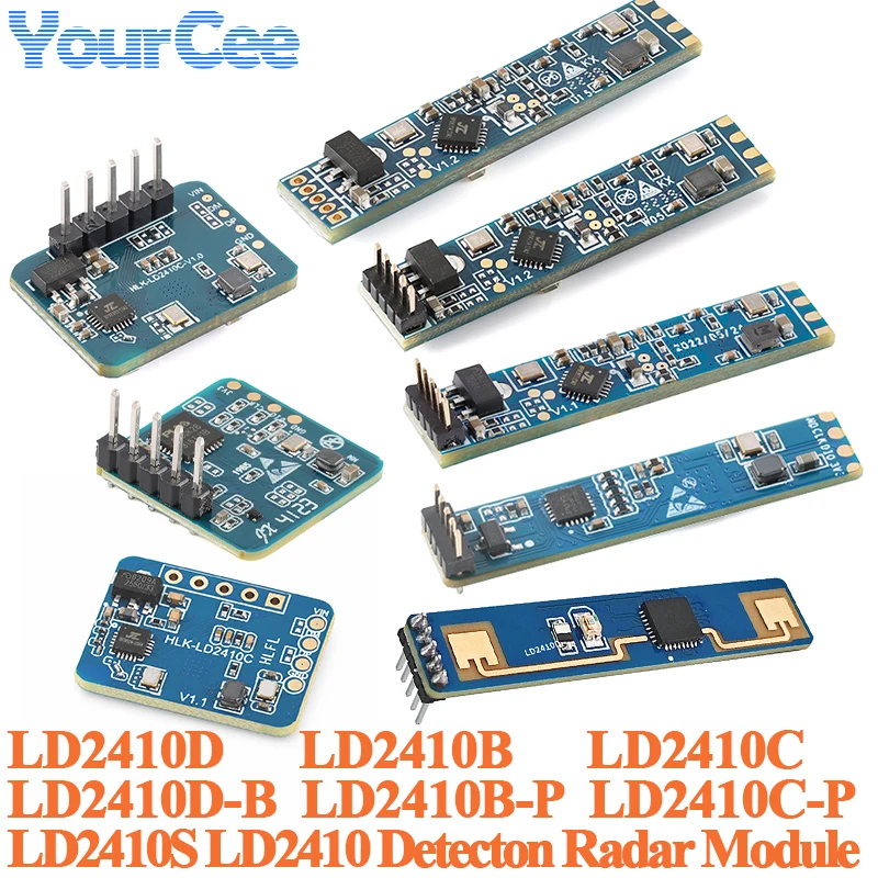 Capteur de présence humaine LD2410C LD2410D LD2410 LD2410B LD2410S 24G, Module Radar à ondes millimétriques, battement de cœur sans contact, 10 pièces/1 pièce