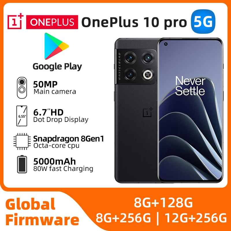 OnePlus 10 Pro 10pro 5G Global ROM AMOLED Display 8GB 128GB Snapdragon 8 Gen 1 80W SUPERVOOC used phone