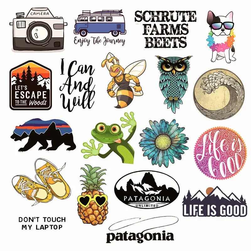 19 PCS Adventure Landscape Stickers Cute Laptop Sticker For Motorcycle Guitar Bike Skateboard Luggage Vinyl Sticker Cute Decals