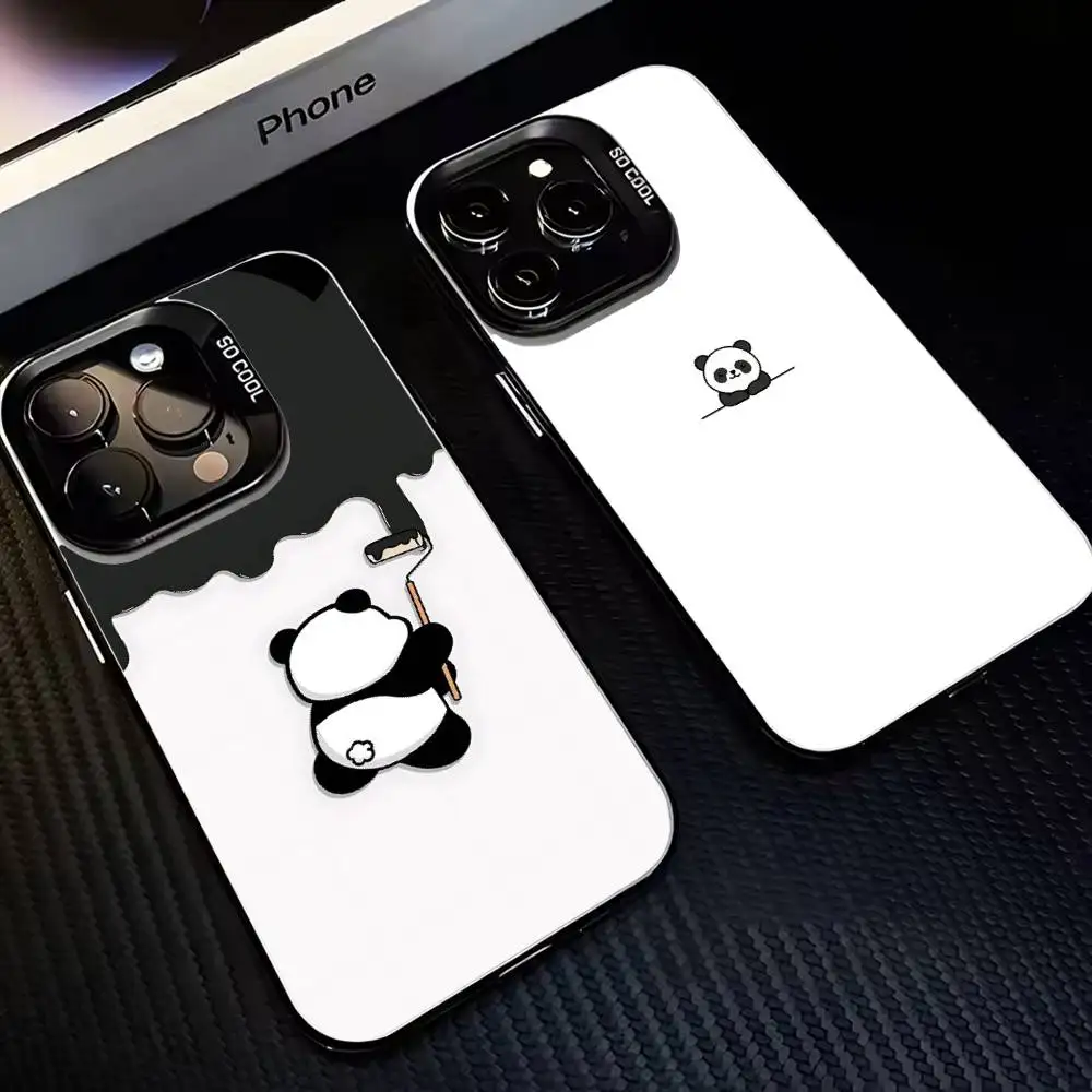

Panda illustration Phone Case For iPhone17,16,15,14,13,12,11 Plus,Pro Max Black Matte Shockproof Cover