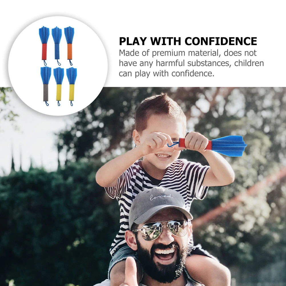 

6 pcs Finger Rockets Kids Creative Outdoor Toy Safe Reusable Ejection Rocket Launcher Party Game Simple Structure