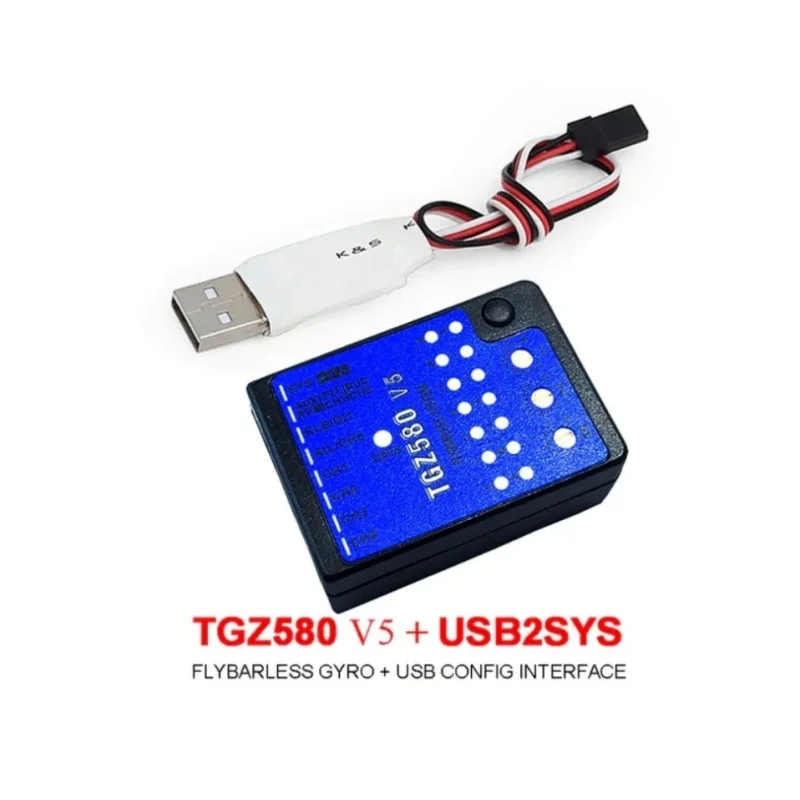 TGZ580 V5 żyroskop 3-osiowy żyroskop Flybarless 4.5 ~ 10V W USB2SYS Smart Voor T-Rex 250-800 Align Trex helikopter RC