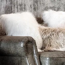 CX-D-62 Custom Made Mongolia Lamb Fur Cushion Cover