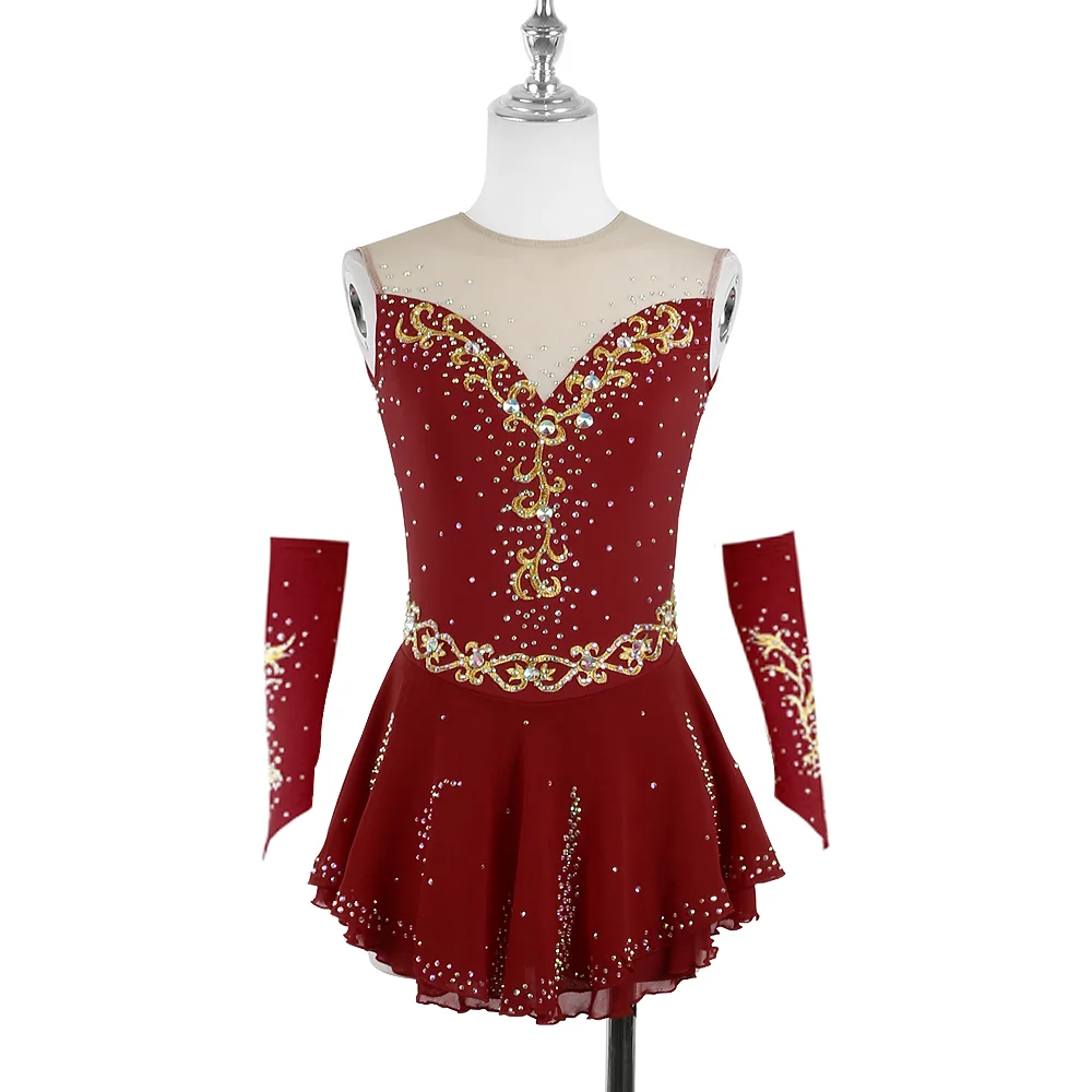 Zagitova robe de patinage artistique femmes filles jupe de patinage sur glace compétition de Performance jupe en maille de Style chinois