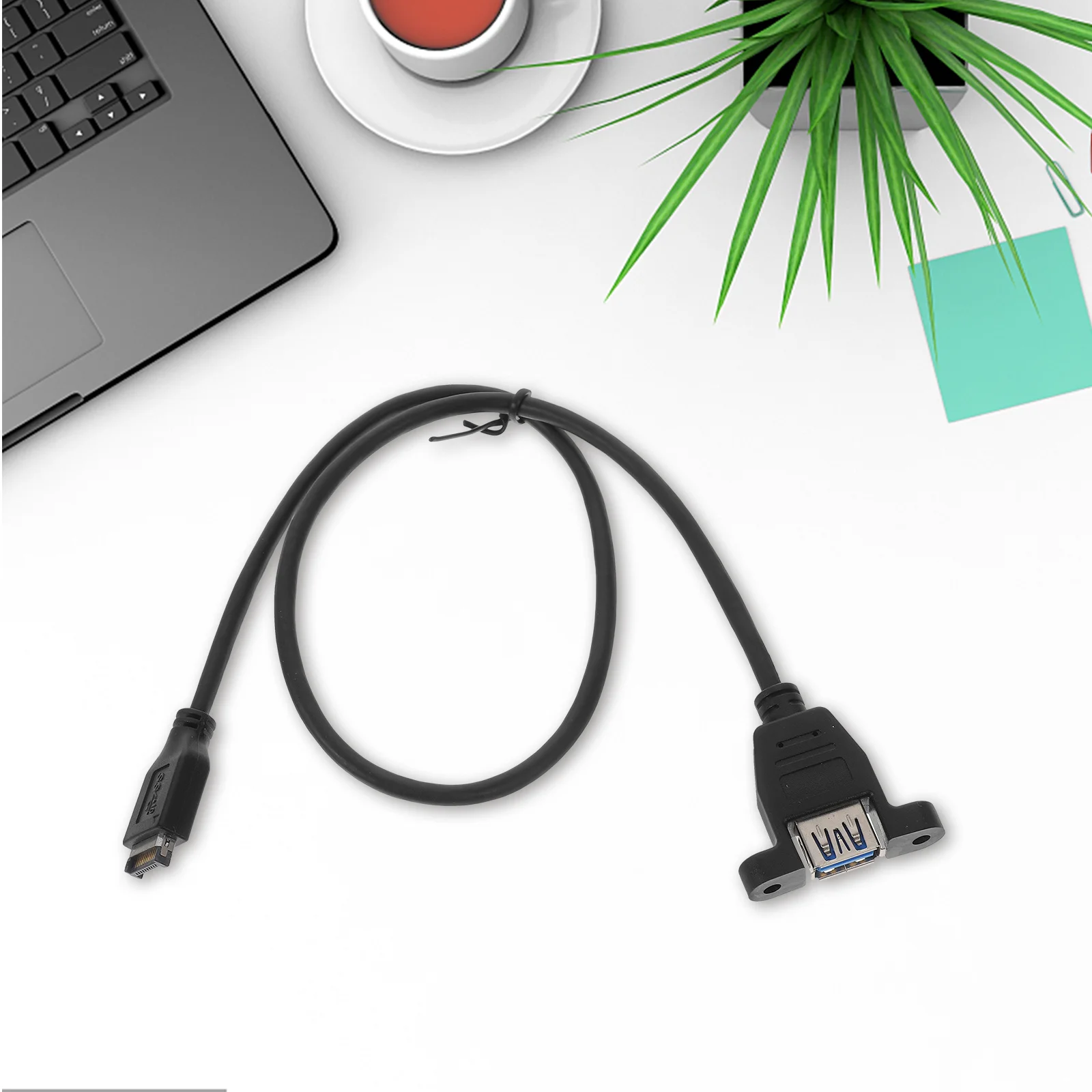 

USB Panel Mount Adapter to USB 3.0 A Male Fast Data Transfer Extension Cable for Computer Internal Connection
