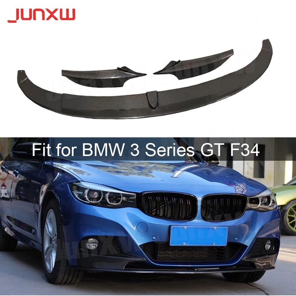 

Carbon Fiber Front Bumper Lip Spoiler Splitters Apron for BMW 3 Series F34 GT M Sport 2014 2015 2016 2017 2018 FRP Bumper Guard