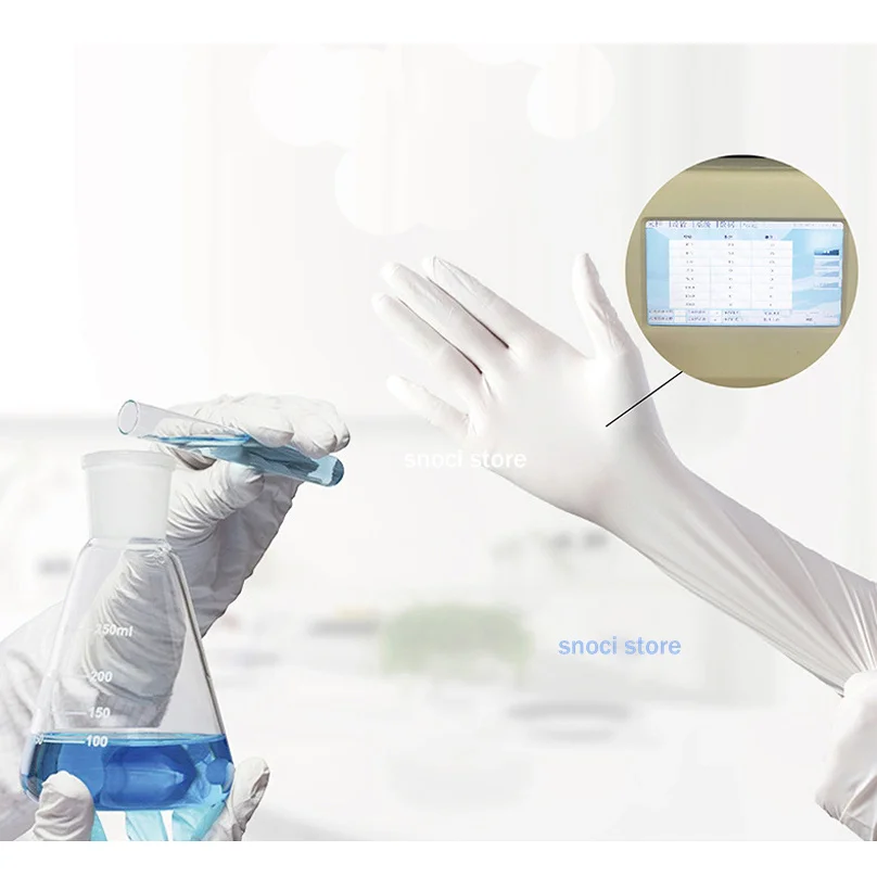 38cm Lab gloves chemical nitrile gloves acid and alkali resistant rubber latex waterproof disposable Lengthening gloves