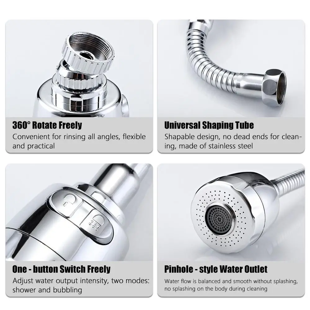 

Новая поворотная насадка для кухонного смесителя, 360° вращающийся изогнутый аэратор-фильтр для водосберегающего смесителя, 1 шт.