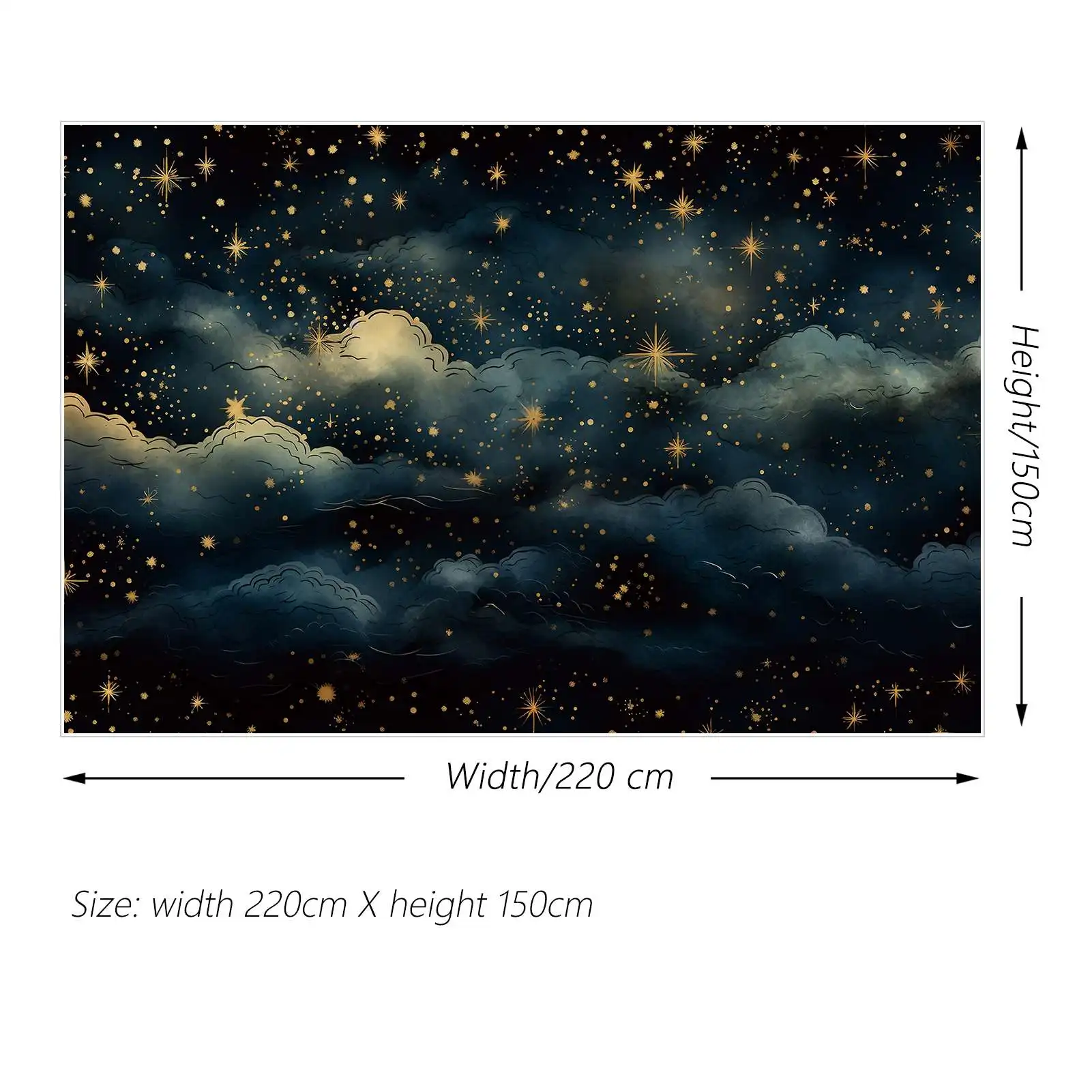 Moon.qg ฉากหลังถ่ายภาพเมฆสีฟ้าดาวสีทองท้องฟ้าอุปกรณ์ถ่ายภาพเด็กอุปกรณ์ประกอบฉากพื้นหลังเนบิวลาระยับเครื่องตกแต่งฝาผนังอุปกรณ์ประกอบฉากวันเกิด