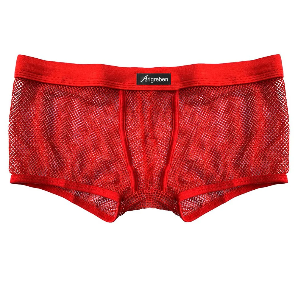 Calzoncillos de Malla Transpirable para Hombre, Ropa Interior Informal, Color Amarillo, Estilo Clásico