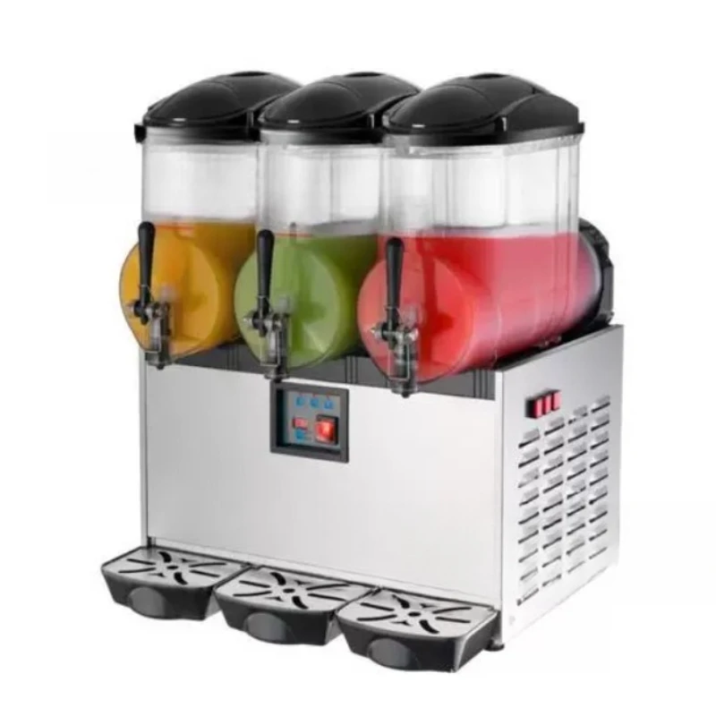 Commercial Slush Frozen Drink Machine 3x12L Triple Bowl Automatic Ice Beverage Maker for Cafe Bar Restaurant High Capacity