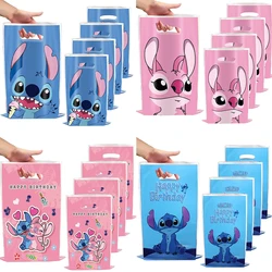 Disney Lilo and Stitch Pink Candy Bag Handle Gift Bags Birthday Party Decoration Snack Loot Package Festival Party Favor Kids