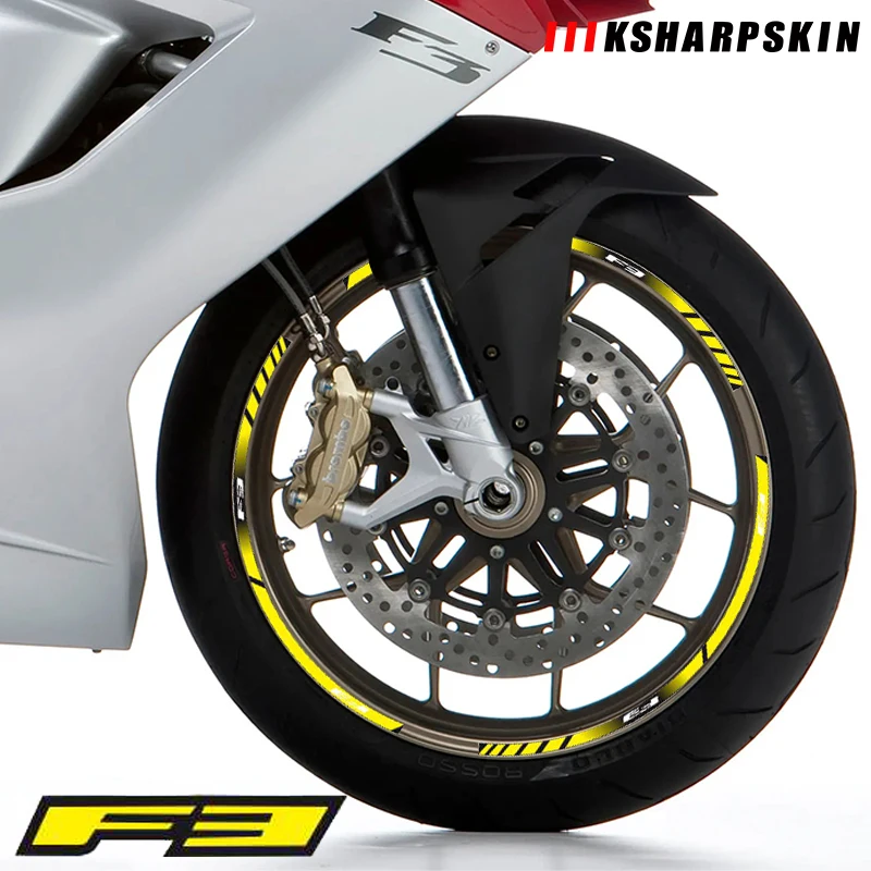 

Motorcycle tire inner ring reflective stripe stickers multicolor waterproof decals for MV AGUSTA F3