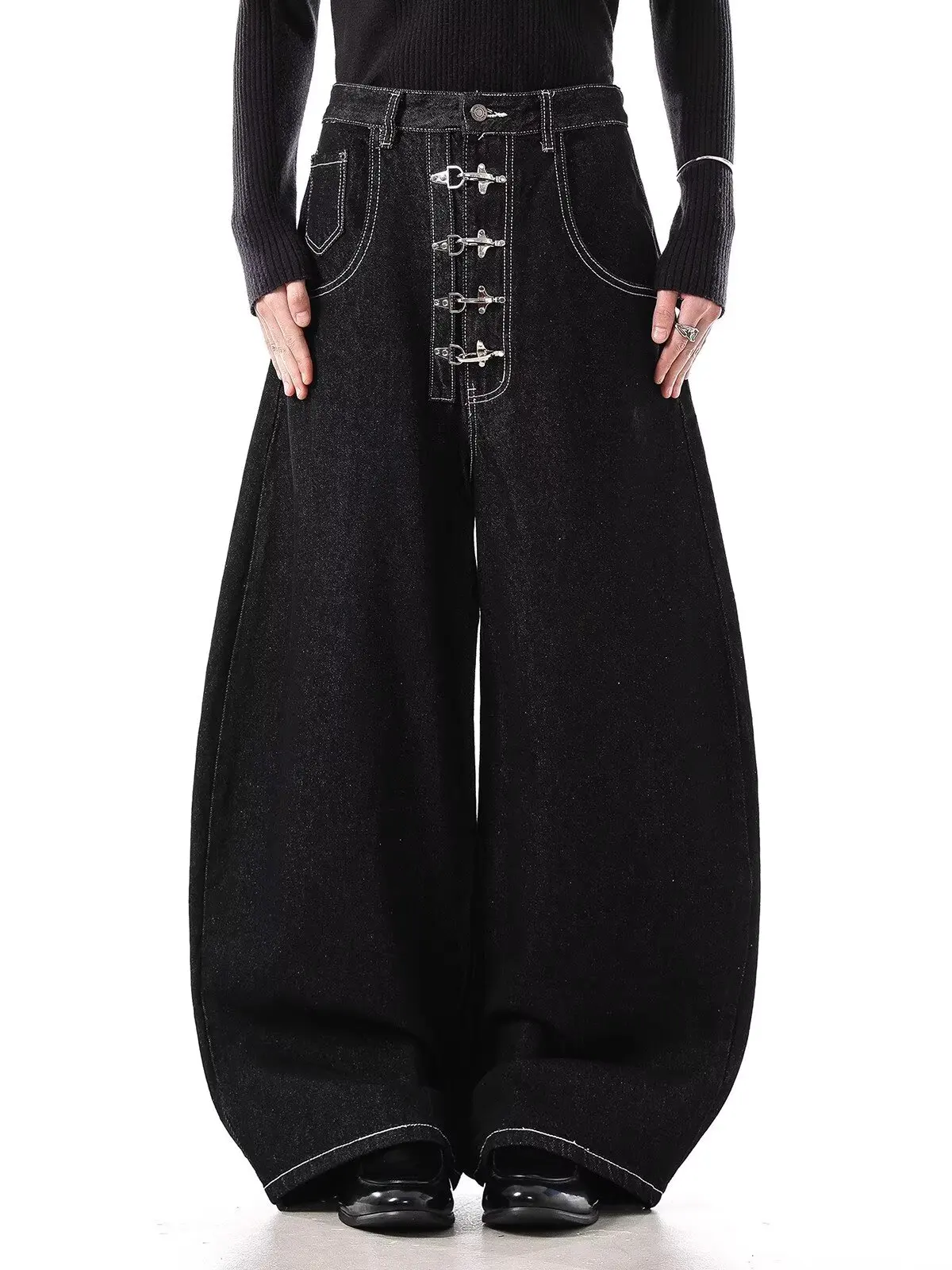 

Американский модный бренд, уличные ретро глубокие свободные широкие джинсы для женщин. Новые брюки в пол с высокой талией в ленивом стиле.