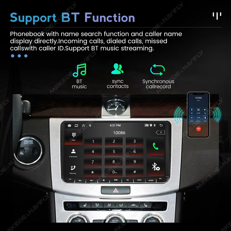 Android 13 Wireless Carplay Auto Car multimedia player IPS Screen GPS WIFI 7/8/9\'\' Car Radio For VW Passat golf Polo Jetta Skoda