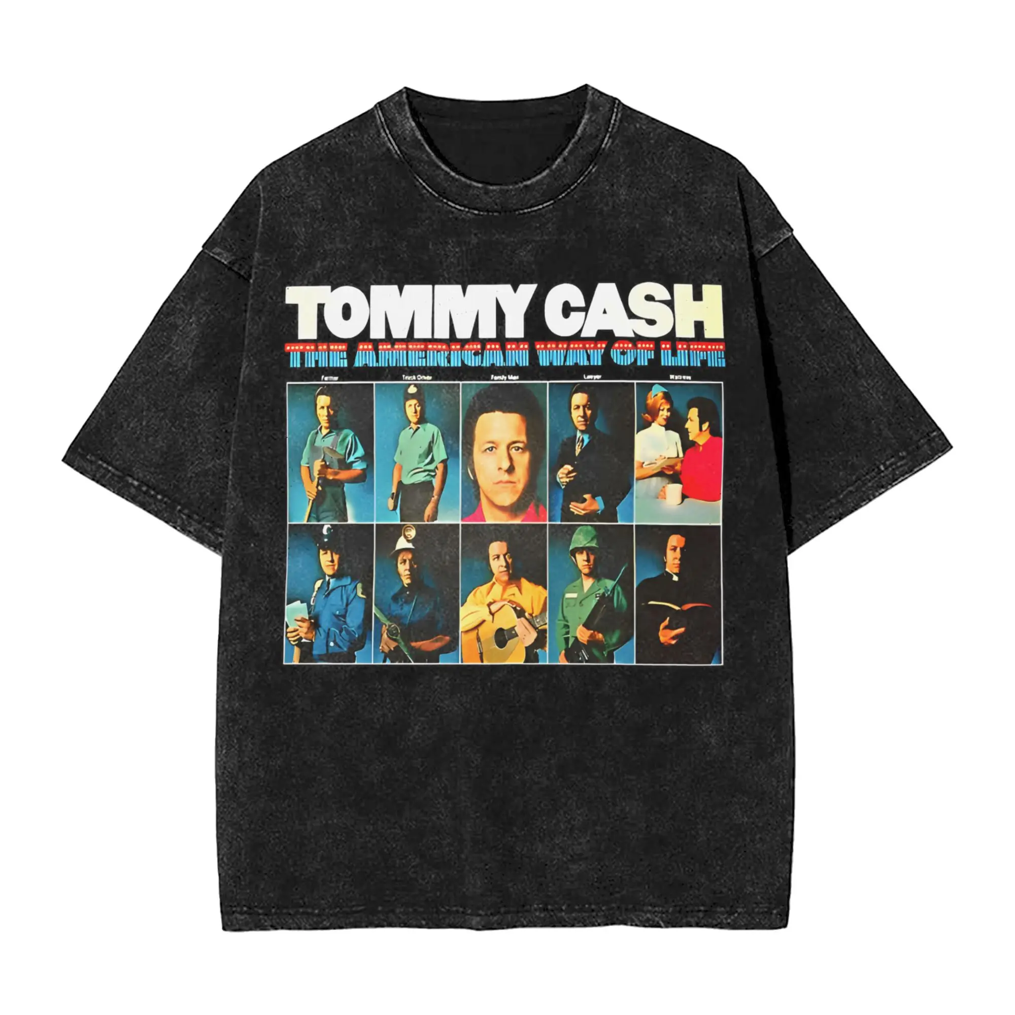 تومي كاش تي شيرت للرجال أزياء قطنية للرجال تي شيرت برقبة دائرية تي شيرت بأكمام قصيرة فكرة هدية للملابس