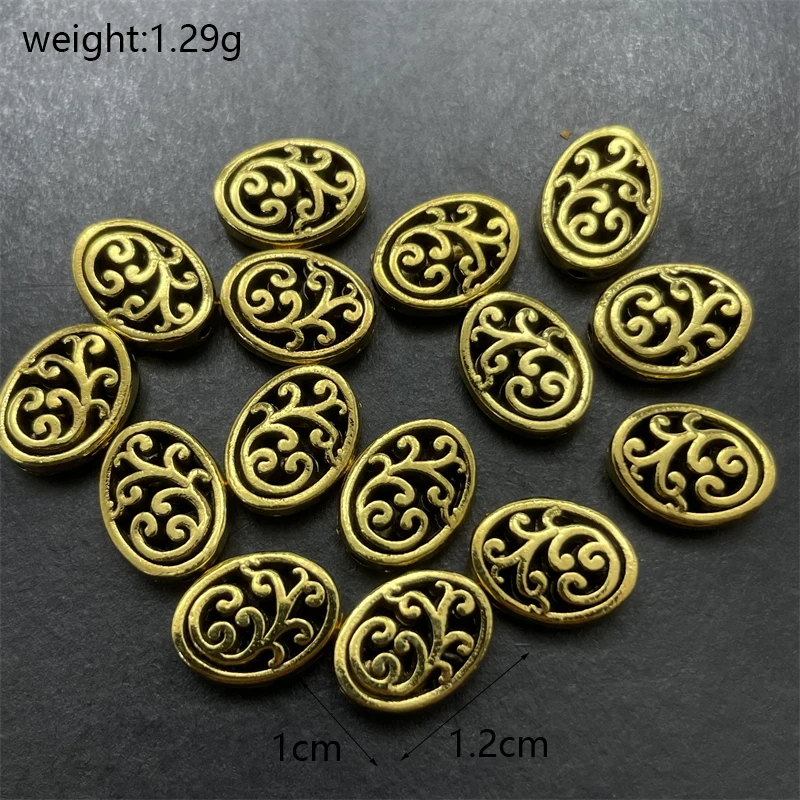 3-color Oval Spacer Bead Carving Various Flowers Shape Bracelet Gasket DIY Jewelry Making Necklace Earring Connector Accessories