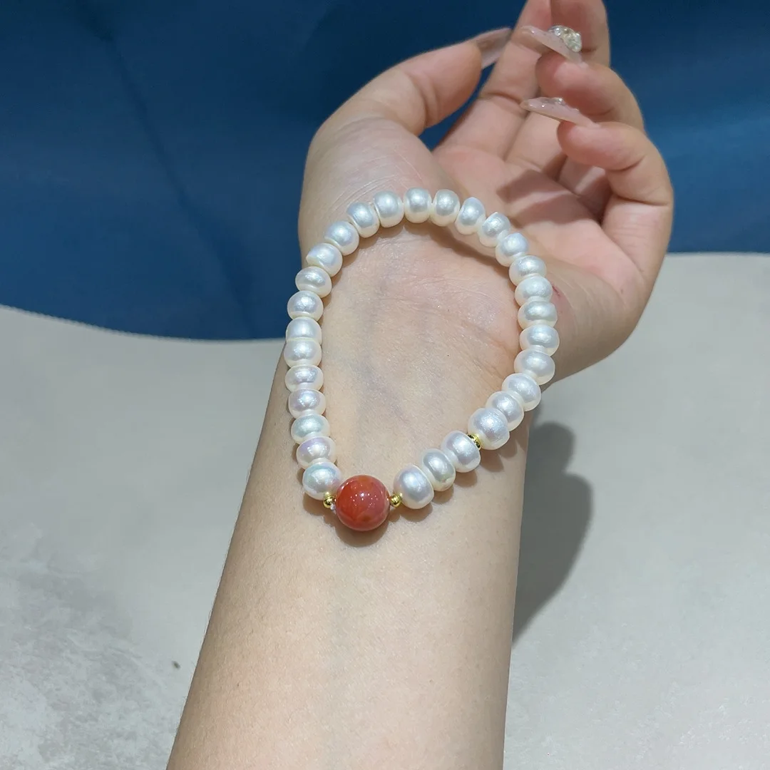 

Natural Freshwater Pearl Bracelet, High-end Light Luxury, Exquisite and Simple Ins Style Bracelet, Women's Jewelry.