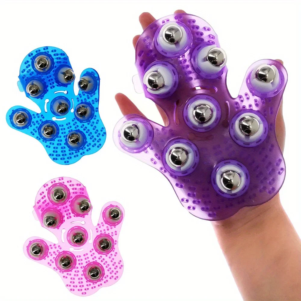 1-2 guantes de masaje con rodillos magnéticos: masajea tu cuello, espalda, hombros, caderas, cara y más