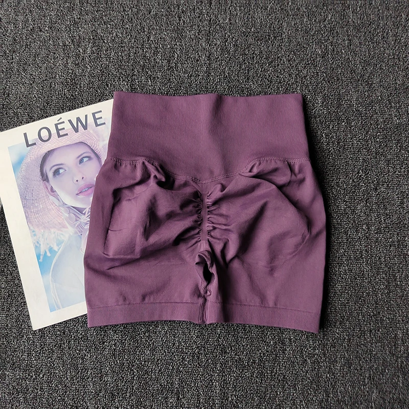 Yogashorts Perzik Hot Girls Driekruiste broek Hoge taille Gebreide druk Hardlopen Sport Elastische buik Lifting Butt Strakke broek - afbeelding 1