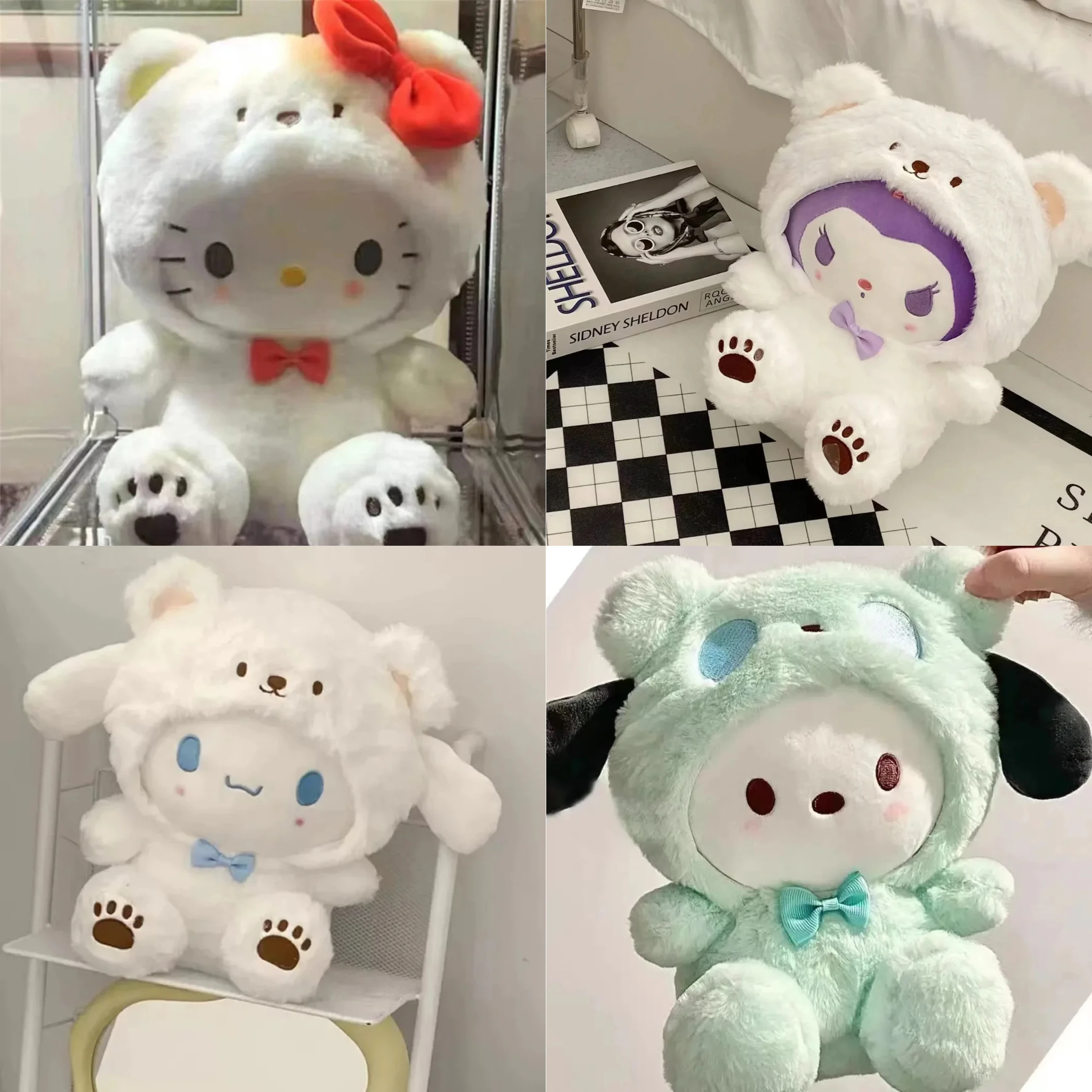 

23-28cm Kawaii Hello Kitty Anime Cinnamoroll Stuffed Toys Plushier Soft Pillow Birthday Gifts For Girls Pochacco Plush Dolls