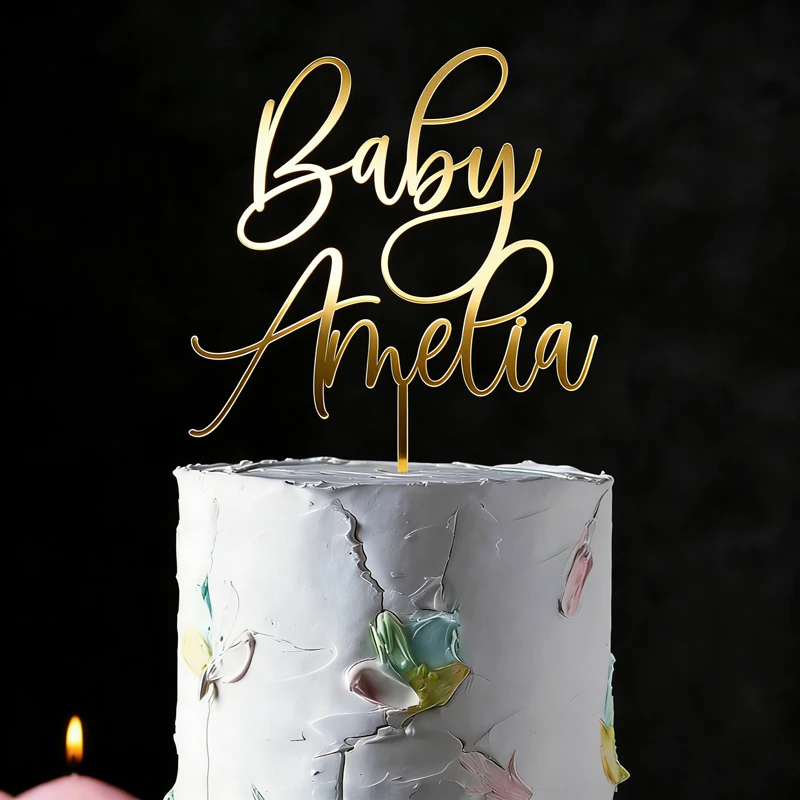 

Personalized Cake Topper for Baby Shower Cake Topper, Baby Cake Topper, Custom Acrylic Cake Topper with Name