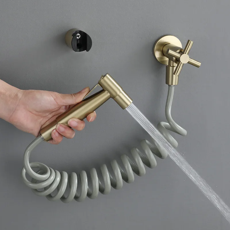 

Новое поступление, серый пистолет, портативный распылитель для биде, нержавеющая сталь 304, смеситель для унитаза и биде, один холодный клапан для ванной комнаты, набор струйных клапанов Shattaf