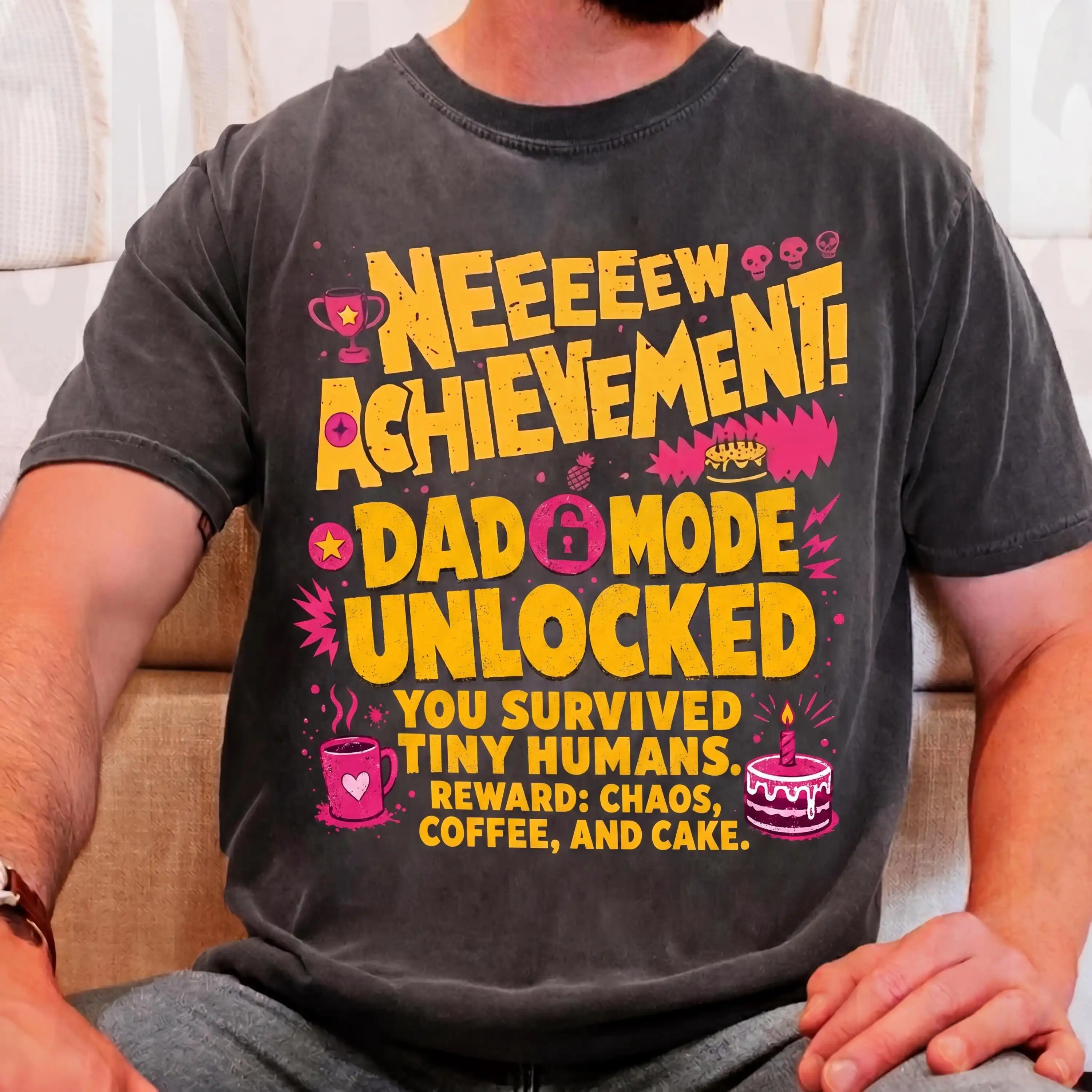 Dungeon Crawler Carl Fathers Day Shirt, Dad Achievement Tee, DCC Fan Shirt, Funny LitRPG Dad Gift, Unlocked Achievement Gamer