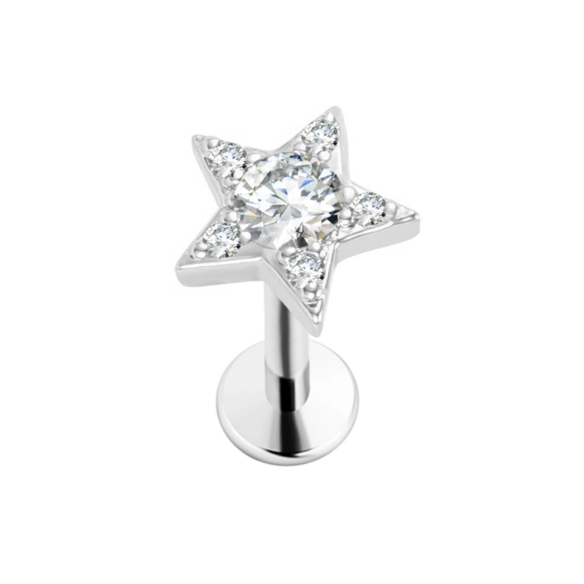 Titanium Star Threadless Piercing Earring for Cartilage