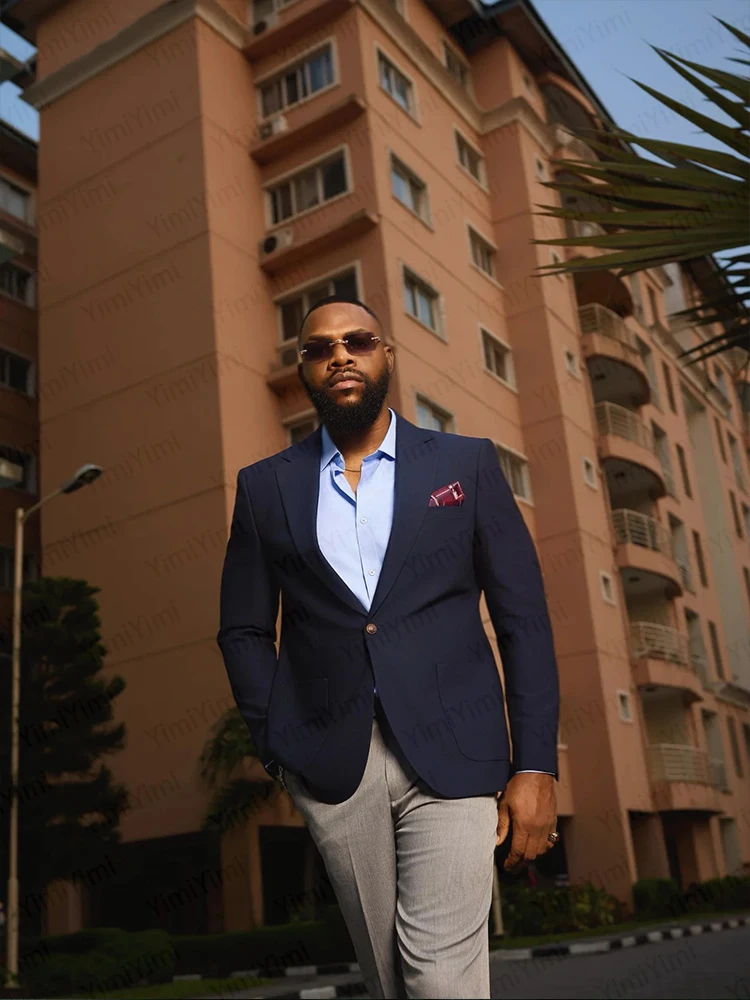 بدلة رجالية مخصصة مكونة من قطعتين مع طية صدر مدببة بزر واحد سترة رجالية لحفلات الزفاف وحفلات الضيوف وحفلات السهرة بقصة ضيقة