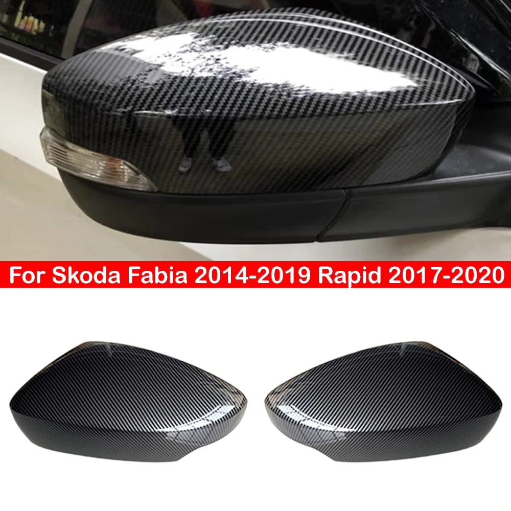 

For Skoda Fabia 2014-2019 Rapid 2017-2020 Replacement Car Rearview Side Mirror Cover Wing Cap Exterior Door Rear View Case Trim