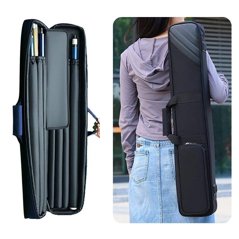 

1 шт. Чехол для кия, чехол для бильярдного кия 3x4, прочная сумка для переноски кия из полиэстера с ручкой на плечевом ремне, мягкий строп для бильярдного кия