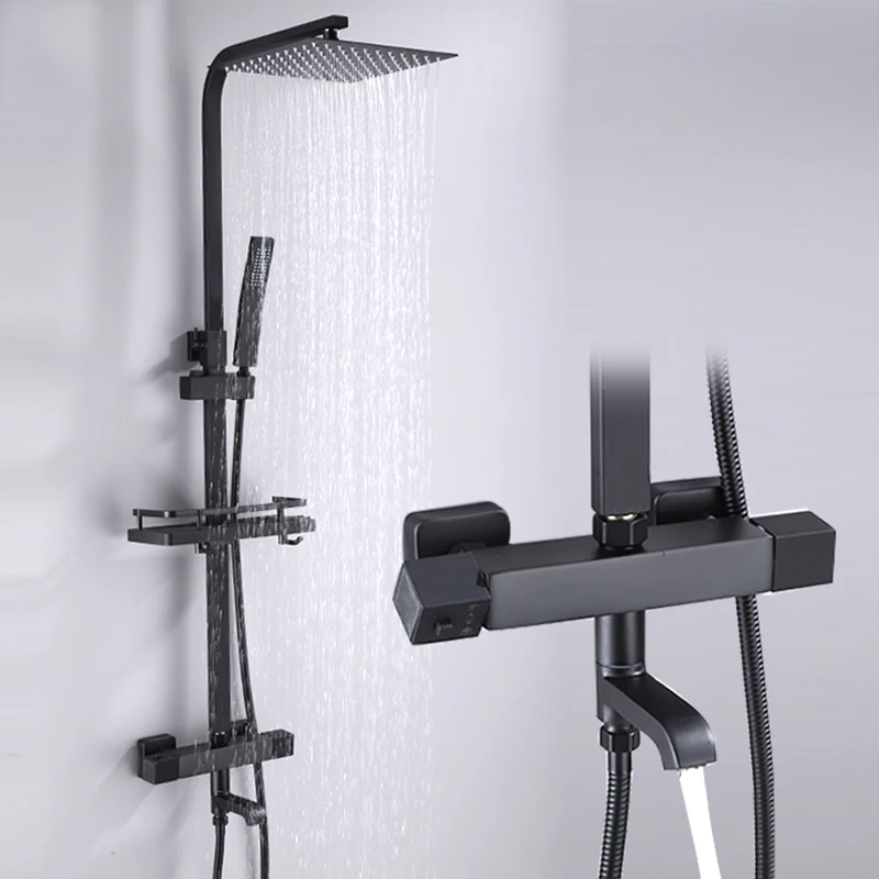 

Thermostatic Shower Faucet Set Bathroom Shower Hot Cold Mixer Crane，Shower Thermostatic Height Adjustable,Shower Faucet