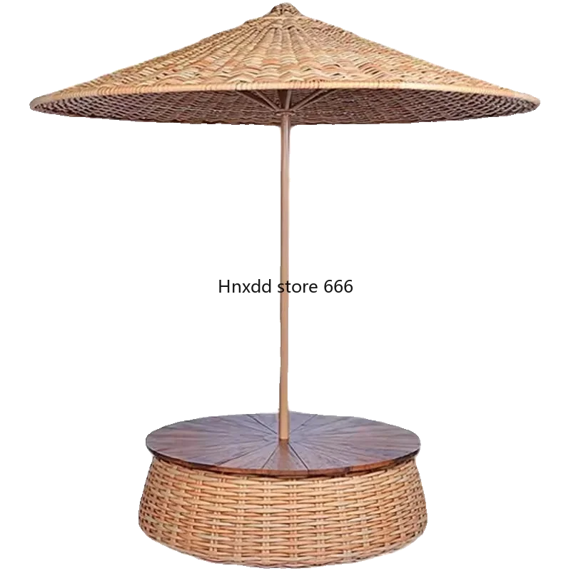 

Outdoor courtyard rattan sun umbrella