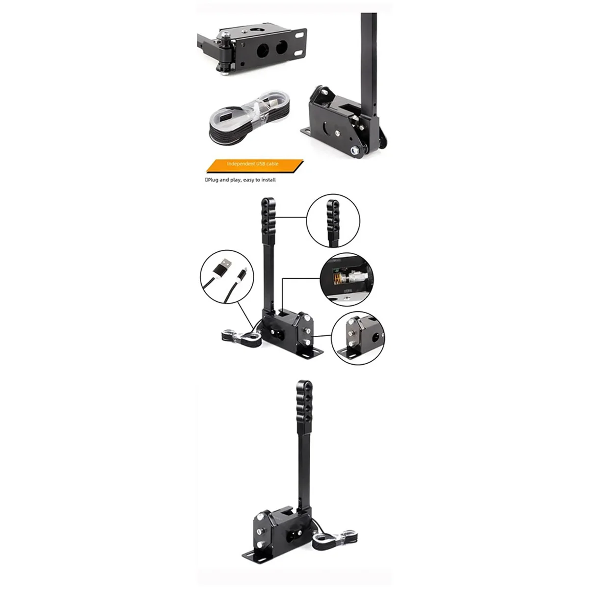 AT-Aluminum Alloy Universal Fit Dustproof Car Racing G25 G27 G29 T500 USB Driverless Pc Lineal Game Hand