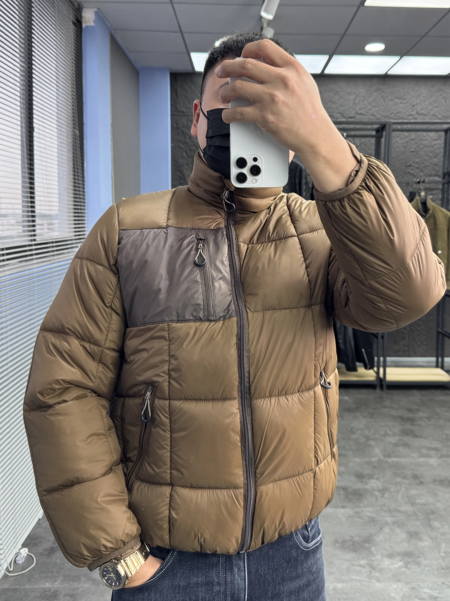 

Men's Casual ort Thiened Cotton Jaet Stand Collar Padded Square Warm Leisure Cotton Clothes Winter Faionable Ci Sle