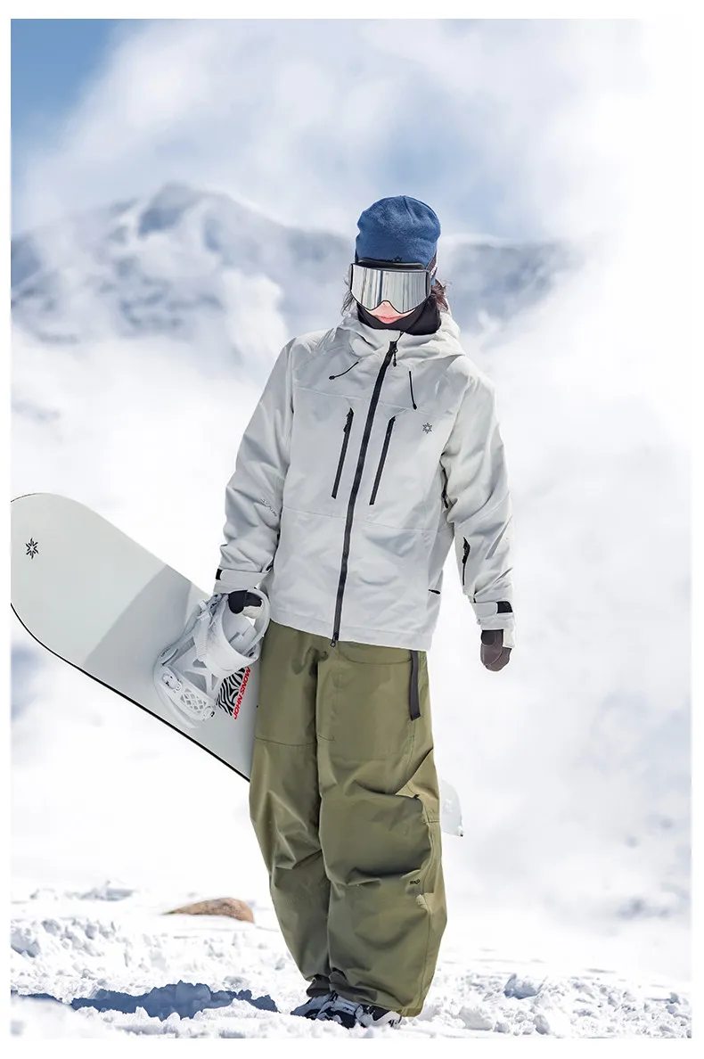 2026 John Snow 3L Professional Ski Pants Unisex Men Women Warm Windproof Waterproof Oversized Loose Snowboard Suit Trousers Set
