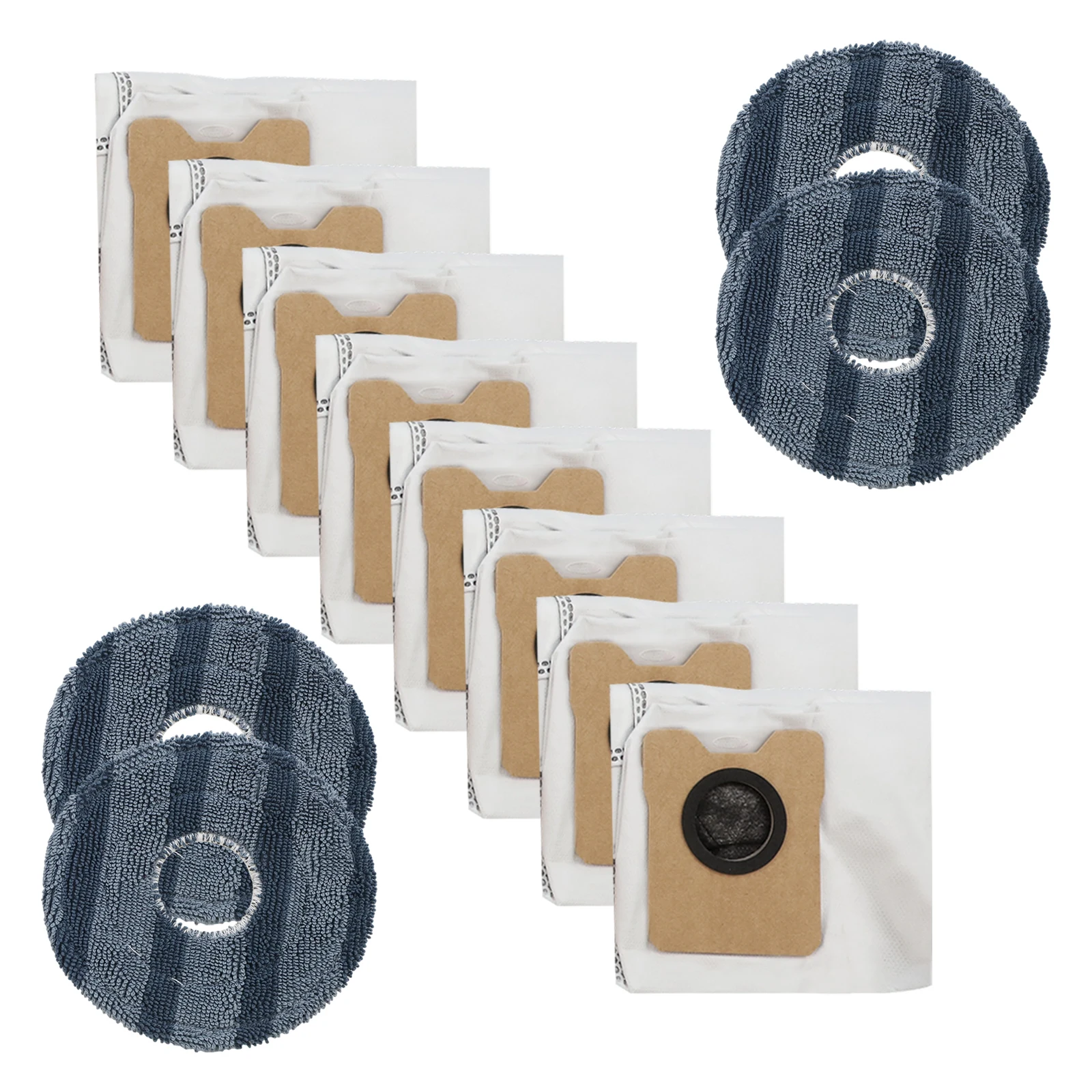 Accessory Package for eufy For Omni C20 Robot Vacuum Cleaner Contains 4 Mop Pads and 8 Dust Bags for a Cleaner Home