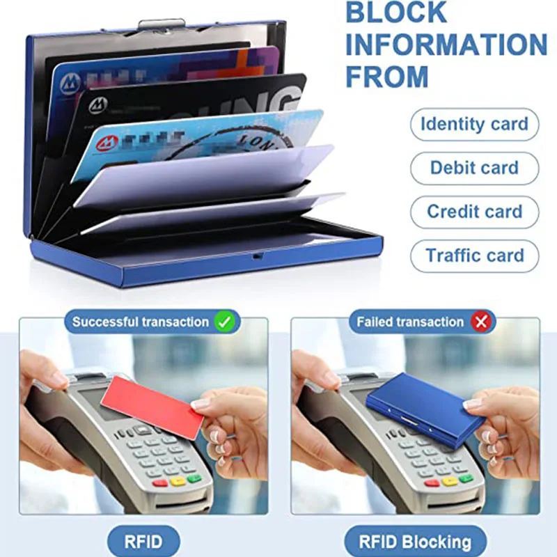 Business Card Holder Stainless Steel Anti Magnetic Card Holder Men RFID Blocking Wallet Bag Credit Card Protector