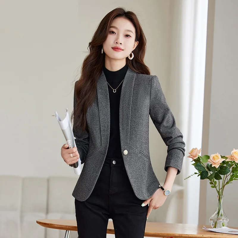 

Fashion Women Formal Blazer Ladies Long Sleeve Suit Coat Single Button Business Work Wear Jacket Autumn Winter Female Outerwear