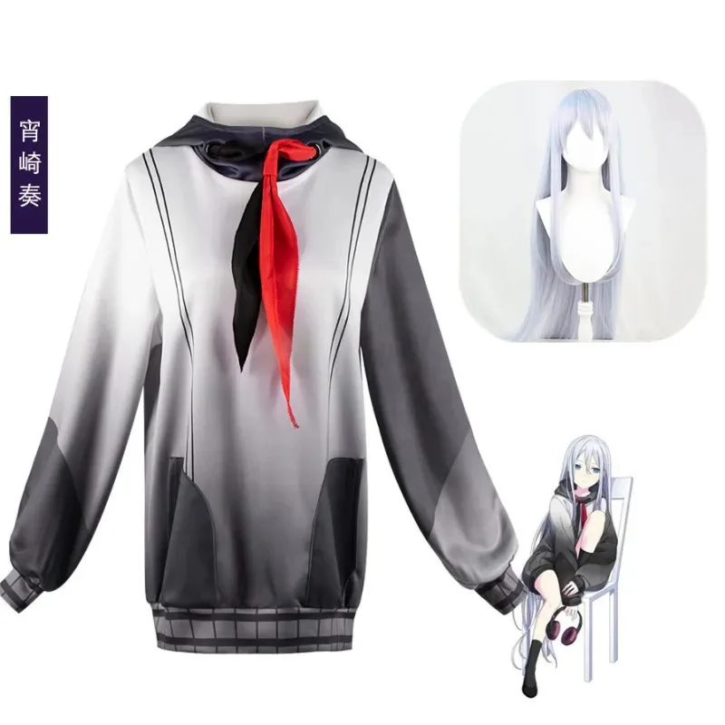 Новинка 2025, Yoisaki Kanade, толстовки для косплея, проект Sekai, красочная сцена! Костюмы Feat Knd 25:00 At Nightcord K Парик Головной убор A ★ ★
