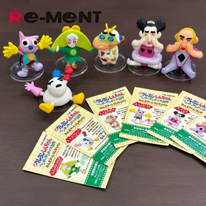 RE-MENT Crayon Shin Chan colección de arte de arcilla Linda Mini escena serie Anime figura muñeca modelo juguetes caja ciega coleccionar adornos