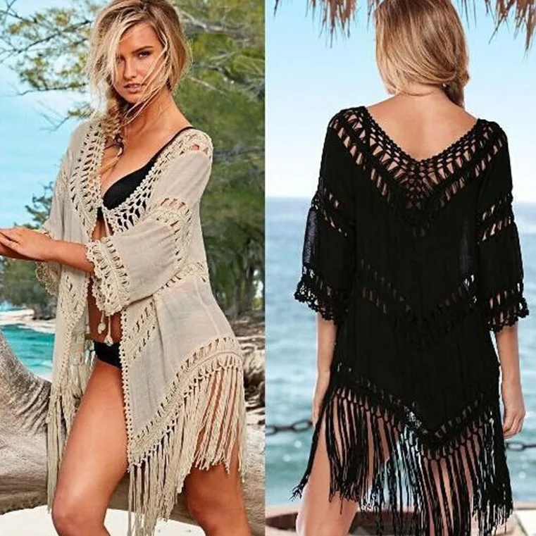 

Ажурная солнцезащитная блузка-трансформер ручной вязки, хит продаж, пляжная одежда для защиты от солнца