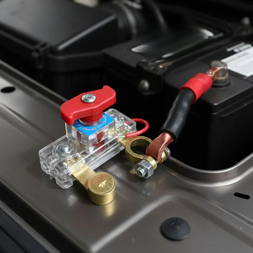 12V/24V Batterie-Trennschalter aus Kunststoff und Kupfer, Negativpol-Trennschalter im Knopfdesign für Fahrzeug-Elektriksysteme